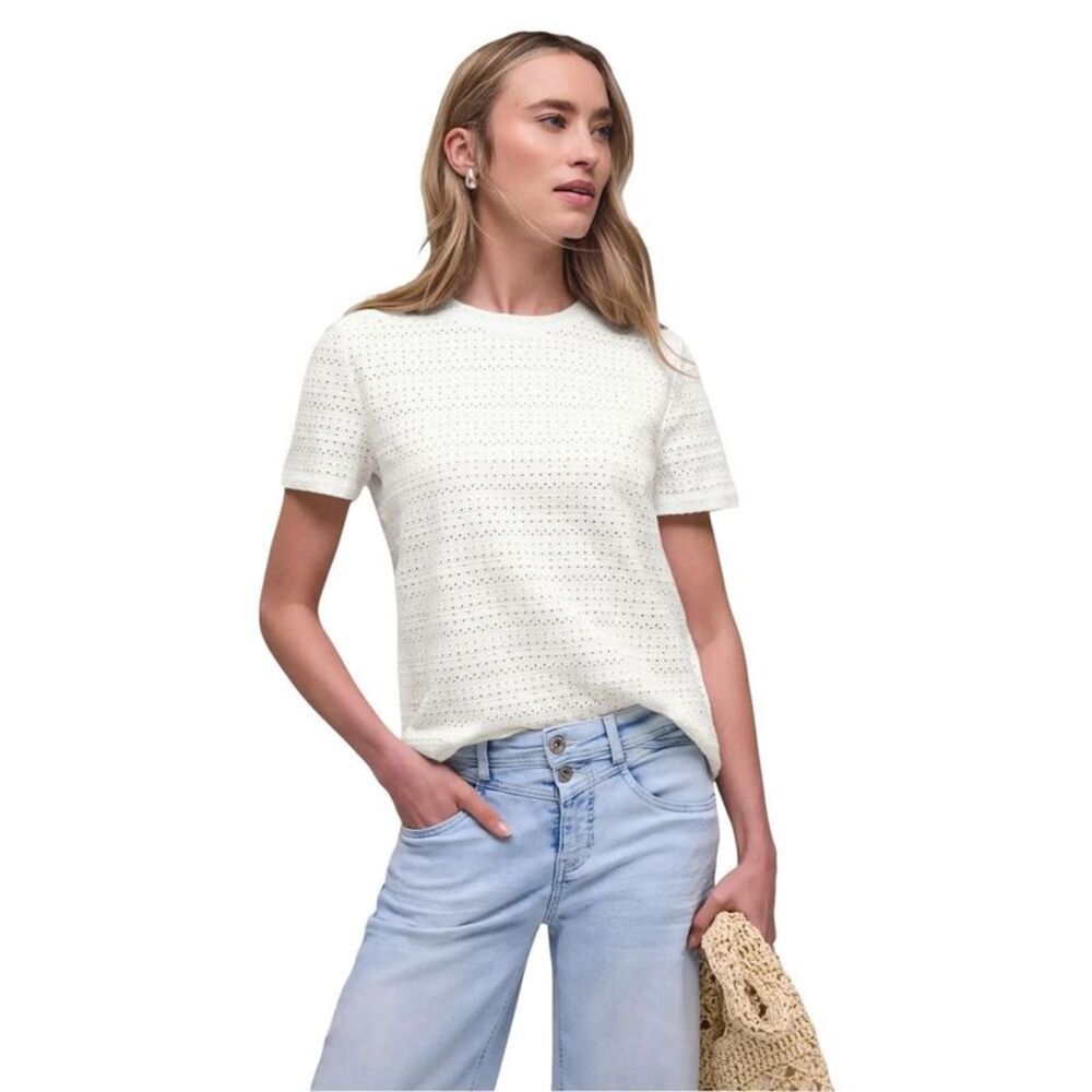 Street One Cream Cotton Women's T-Shirt